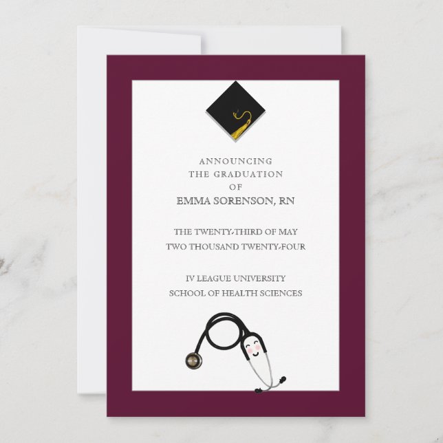 Faire-part de diplôme en infirmière (Devant)