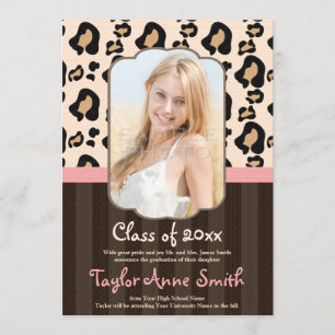 FAIRE-PART DE DIPLÔME EN LEOPARD BROWN