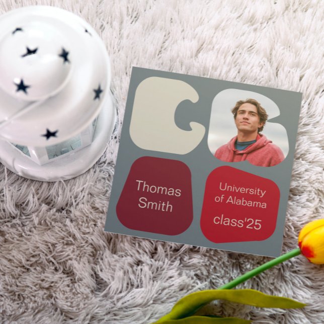 Faire-part de diplôme moderne photo et formes (Modern Graduation Announcement photo and shapes)