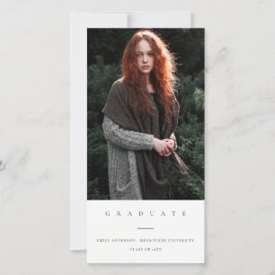 FAIRE-PART DE DIPLÔME PHOTO MINIMAL PROPRE CHIC