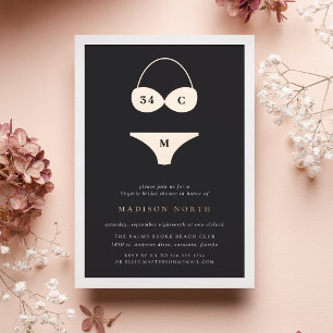 Faire-part de douche de lingerie de mariage en feu