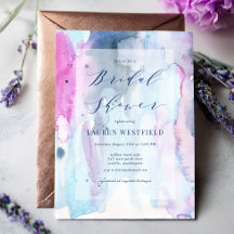 Faire-part de douche de mariée à l'aquarelle print