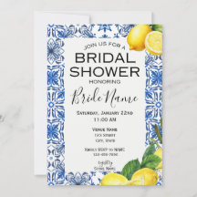 Faire-part de douche de mariée au citron italien