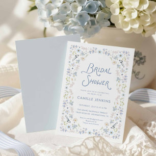 Faire-part de douche de mariée Jardin Bleu Romanti