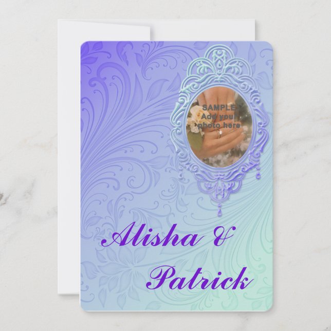 Faire-part de Faire-part de mariage Turquoise pour (Devant)