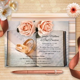Faire-part de fête après mariage avec des livres e