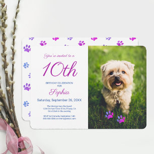 Faire-part de fête d'anniversaire pour animaux de 