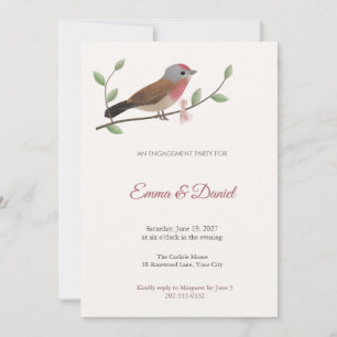 Faire-part de fête de fiançailles de Linnet Songbi