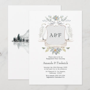Faire-part de fête de fiançailles élégant au lac d