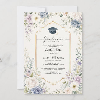 Faire-part de fête de fin d'études florale