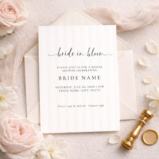 Faire-part de Fête de Mariage à Rayures 'Bride in