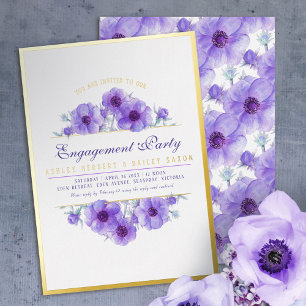 Faire-part de fiançailles à l'aquarelle fleur d'an