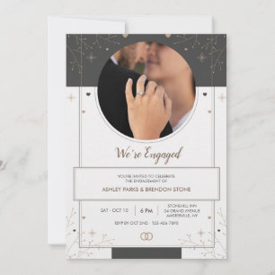 Faire-part de fiançailles Art déco avec photo