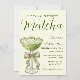 Faire-part de fiançailles au matcha Parfait Thème
