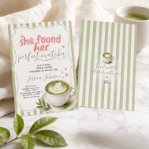 Faire-part de fiançailles au matcha Thé vert