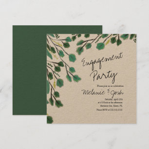 Faire-part de Fiançailles avec Feuille de Eucalypt