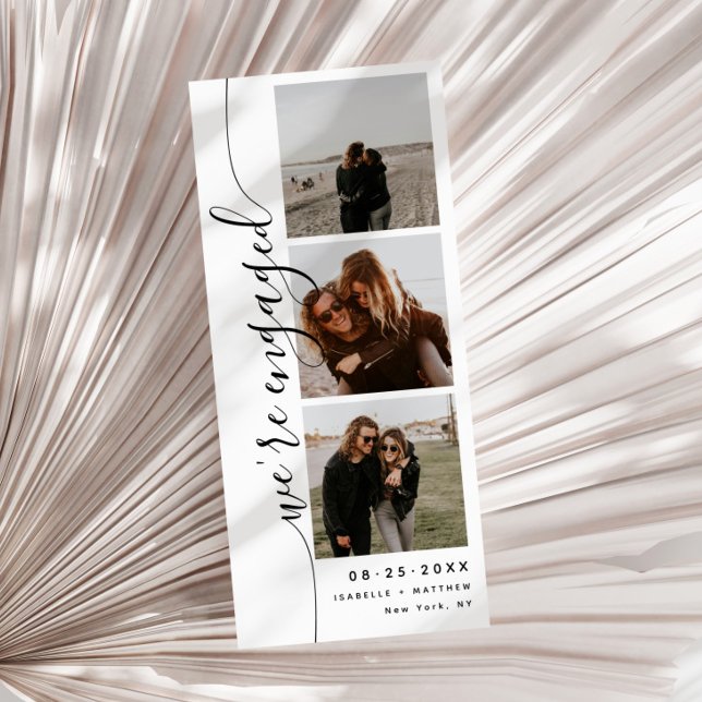 Faire-part de fiançailles avec une bande photo de  (Créateur téléchargé)