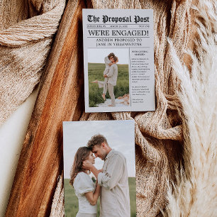 Faire part de fiançailles dans un journal, carte p