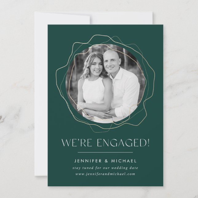 Faire-part de Fiançailles photo Cercles Abstraits (Devant)