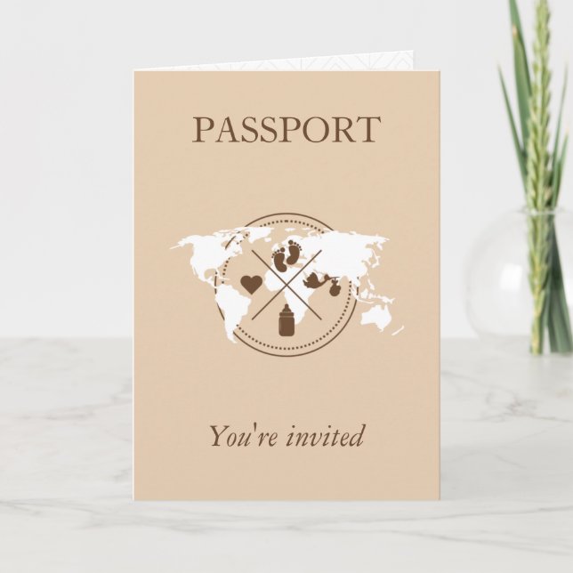 Faire-Part de Fille pour Baby Shower avec Carte du (Devant)