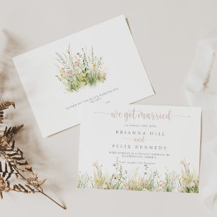 Faire-part de Fleur sauvage Elopement Boho verdoya