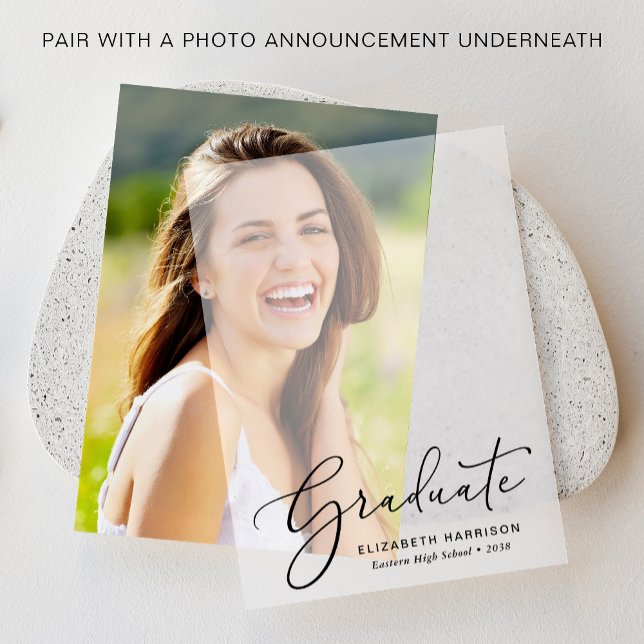 Faire-part de graduation chic Revêtement (Elevate your graduation announcements with our timeless vellum overlays)