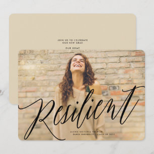 Faire-part de graduation cursive résiliente