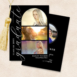 Faire-part de graduation d'arc de 4 photos de scri