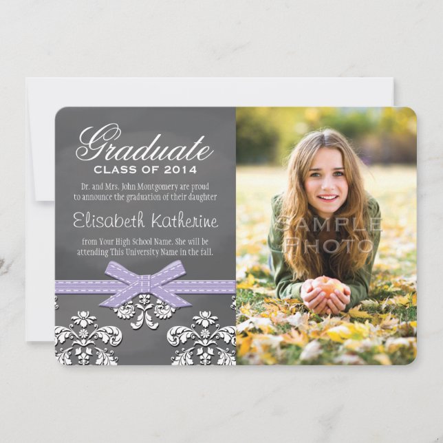 Faire-part de graduation de la dentelle du tableau (Devant)