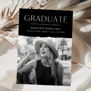 Faire-part de graduation de la photo Black Edge mo