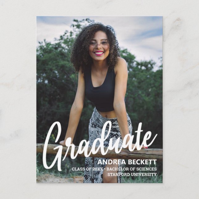 Faire-part de graduation de la photo de script sim (Devant)