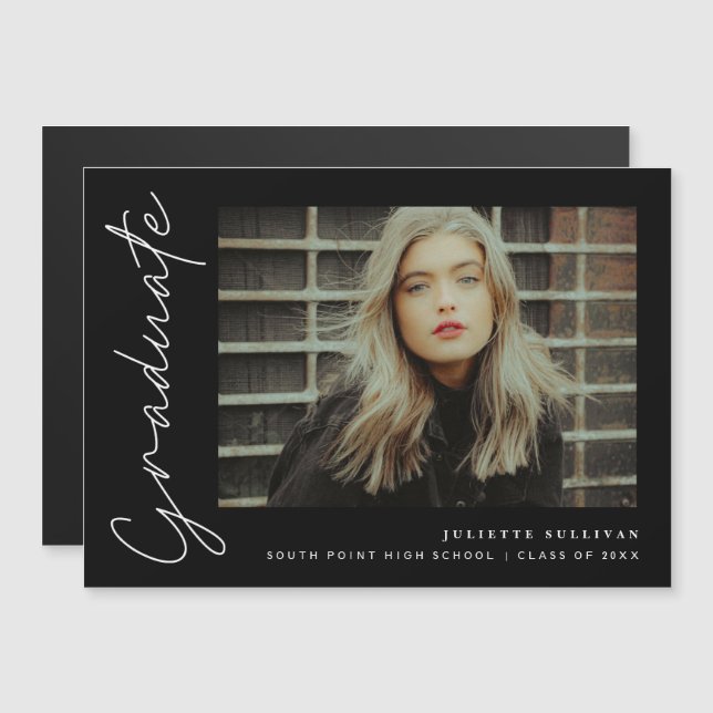 Faire-part de graduation de la photo de script sim (Devant / Derrière)