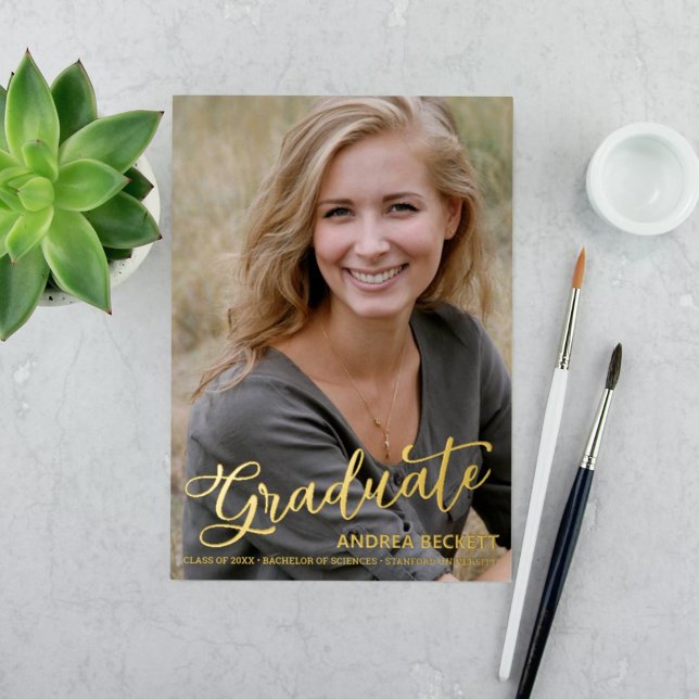 Faire-part de graduation de la photo de script sim (Créateur téléchargé)