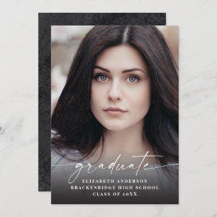 Faire-part de graduation de la photo en blanc mode