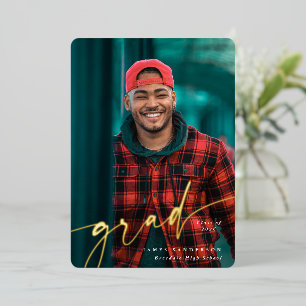 Faire-part de graduation de la photo Foil Script T