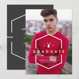 Faire-part de graduation de la photographie géomét