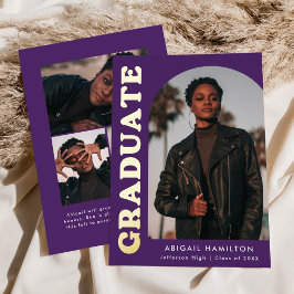 Faire-part de graduation de l'Arche à huile violet