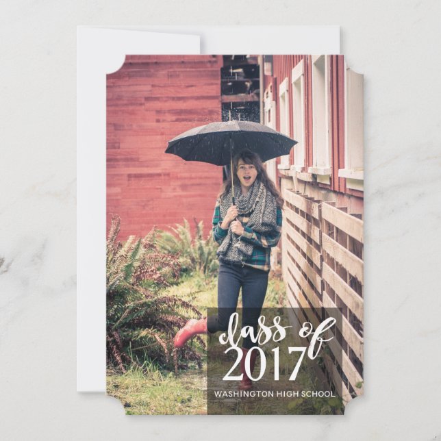 Faire-part de graduation de mur de briques (Devant)