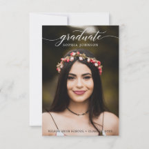 Faire-part de graduation de script classique avec 