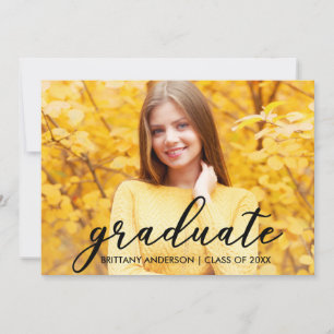 Faire-part de graduation de script moderne B