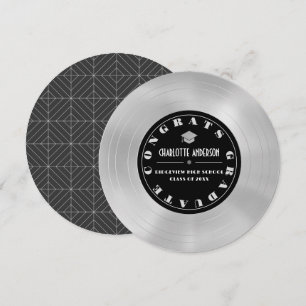Faire-part de graduation disque platine/disque vin