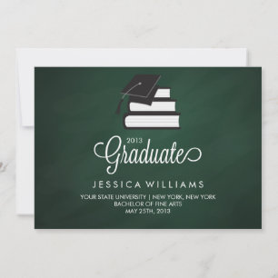 Faire-part de graduation du tableau de bord vert
