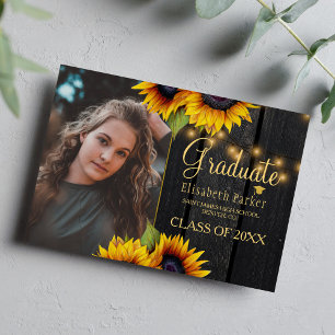 Faire-part de graduation en bois de grange de tour