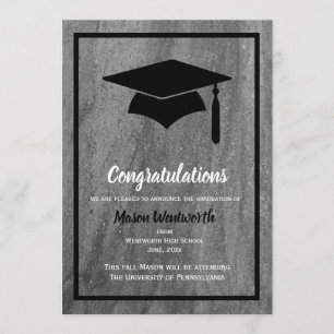 Faire-part de graduation en granit classique