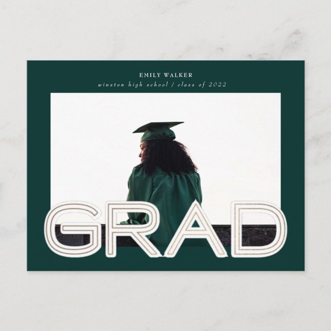 faire-part de graduation en or gras (Devant)