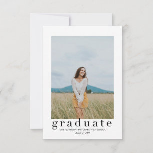 Faire-part de graduation en typographie moderne