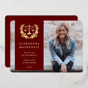 Faire-part de graduation Foil/Red JD