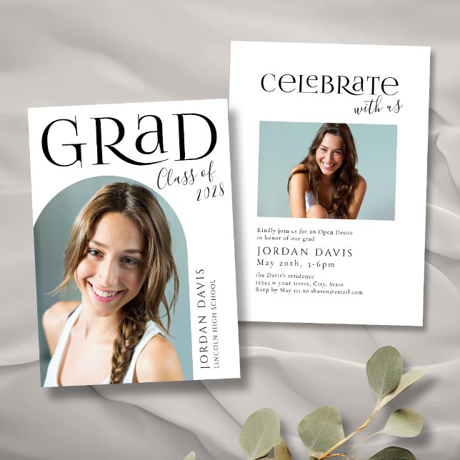 Faire-part de graduation photo Arch moderne (Modern Arch Photo Graduation Announcement)