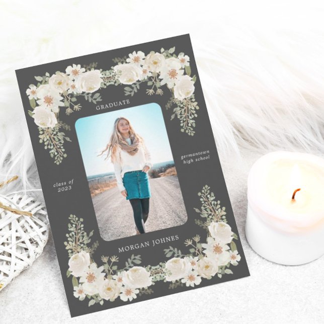 Faire-part de graduation photo de la frontière ivo (Créateur téléchargé)