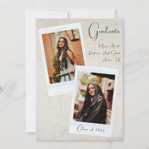 Faire-part de graduation photo esthétique neutre